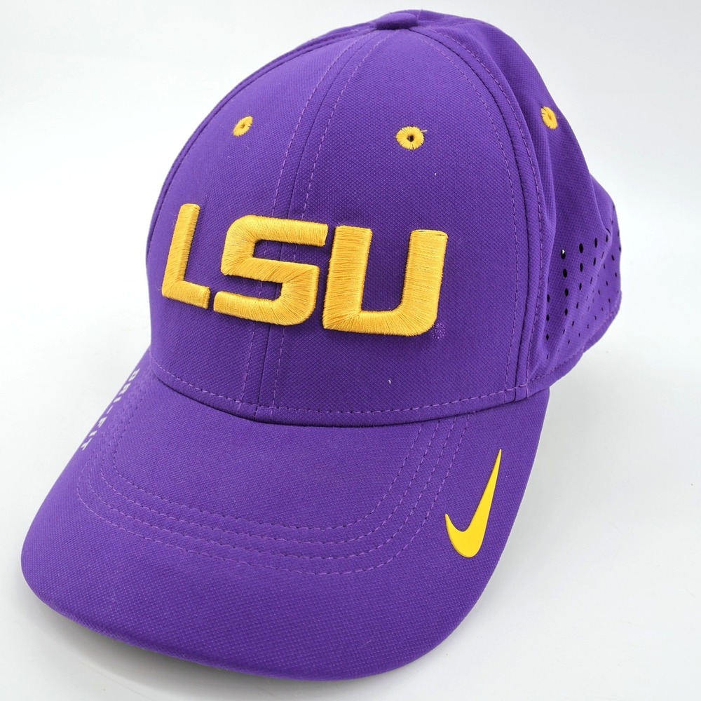 Nike LSU Tigers Baseball Cap Purple Dri-FIT Legacy91 Hat Mens